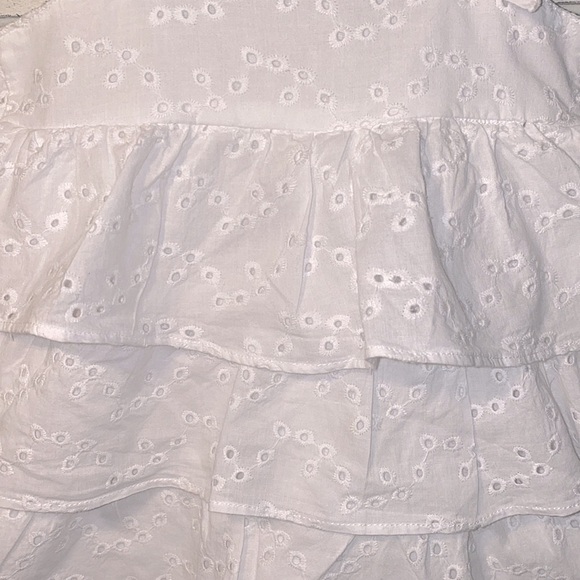 Nicole Miller 24M white eyelet ruffle top shirt - Picture 2 of 6